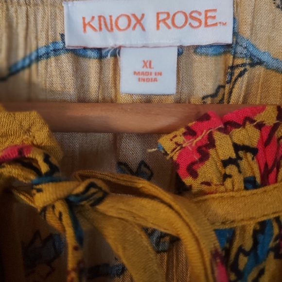 Knox Rose Floral Long Puff Sleeve Boho Style Knee Length Dress Size XL - Picture 5 of 5